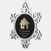 New Home 20XXの初めてのクリスマス スノーフレークピューターオーナメント (右)