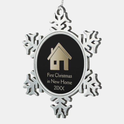 New Home 20XXの初めてのクリスマス スノーフレークピューターオーナメント (右)