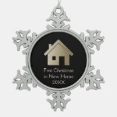 New Home 20XXの初めてのクリスマス スノーフレークピューターオーナメント (正面)