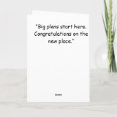 New Home, Big Plans – Funny New Home カード (裏面)