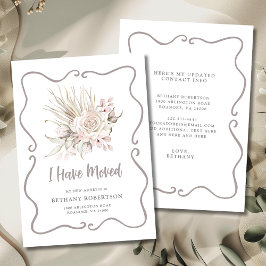 New Home Blush Pink Roses Moving 案内状