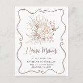 New Home Boho Blush Pink Roses Moving ポストカード (正面)