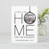 New Home Christmas Ornament 2 Photo Black & White シーズンカード (スタンド正面)