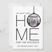 New Home Christmas Ornament 2 Photo Black & White シーズンカード (正面)