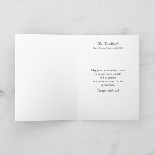 New Home Congratulations Door Wreath Personalize カード (内部)