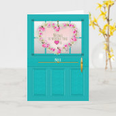 New Home Congratulations Door Wreath Personalize カード (黄色い花)