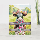New Home Cow Wearing Glasses and a Hat カード (正面)