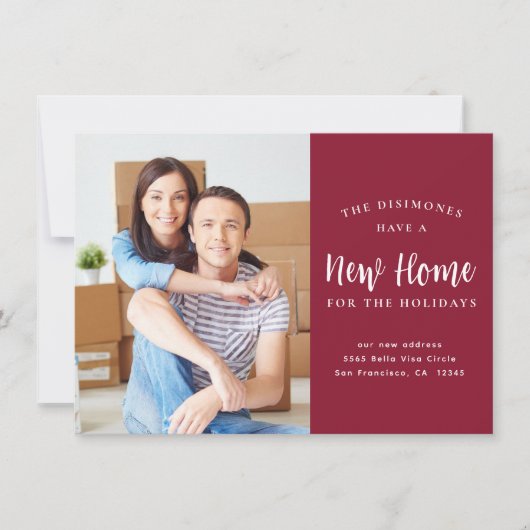 New Home For Holidaysフォトレッドムービング 案内状 (正面)