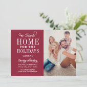 New Home for the エレガント Holidays Dark Red Photo シーズンカード (スタンド正面)