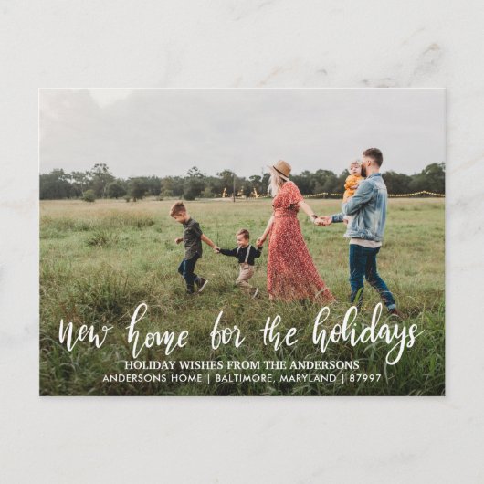 New Home For The Holidaysタイポグラフィ写真 ポストカード (正面)