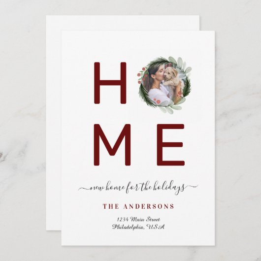 New HOME for the Holidaysリース写真の移動 案内状 (正面/裏面)