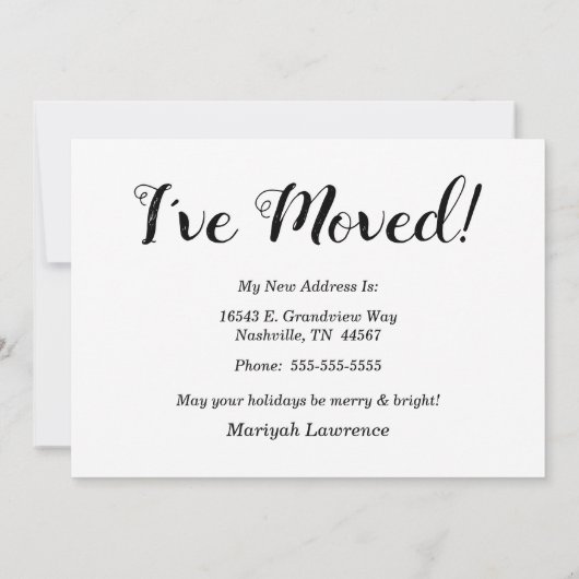 New Home for the Holidays 案内状 (裏面)