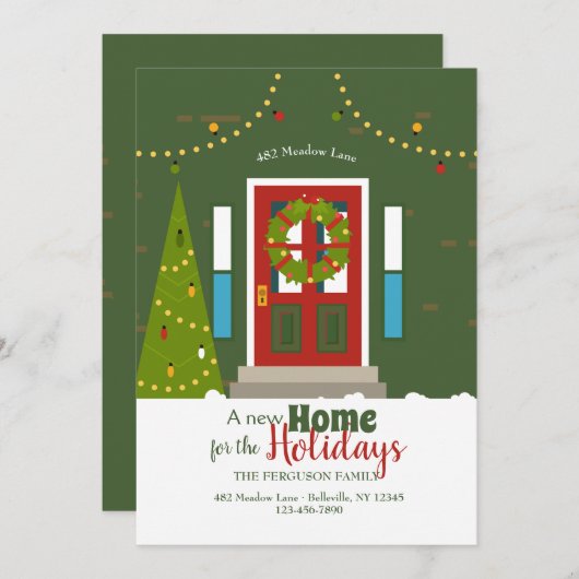 New Home for the Holidays Card 招待状 (正面/裏面)