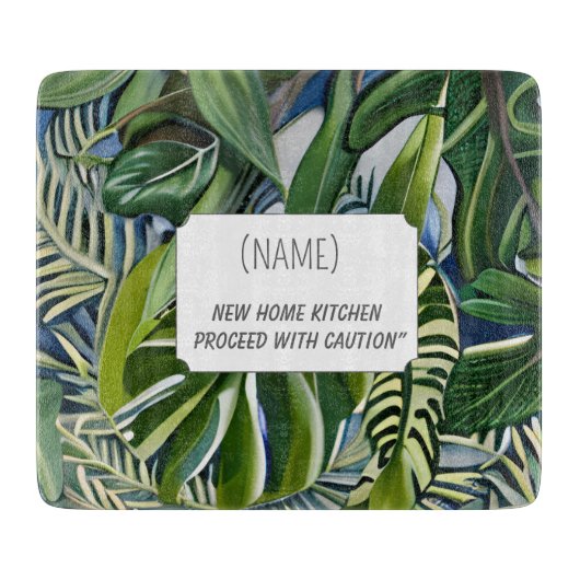 New Home Kitchen – Personalized Tropical  カッティングボード (正面)