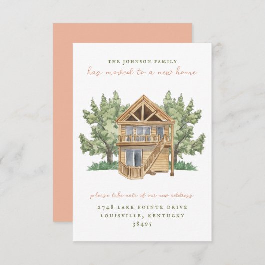 New Home Moving Announcement 招待状 (正面/裏面)