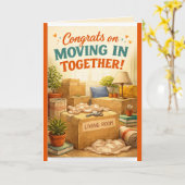 New Home/Moving In Congratulations Greeting Card カード (黄色い花)