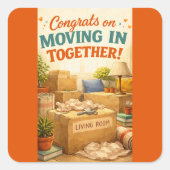 New Home/Moving In Congratulations Stickers スクエアシール (正面)