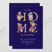 New Home New Address Floral Moving Announcement (正面/裏面)