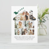 New Home Photo Collage Green Santa Sleigh Moving シーズンカード (スタンド正面)