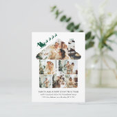 New Home Photo Collage Green Santa Sleigh Moving シーズンポストカード (スタンド正面)