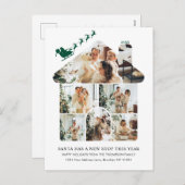 New Home Photo Collage Green Santa Sleigh Moving シーズンポストカード (正面/裏面)