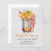 New Home Thanksgiving Pumpkin Moving Announcement (正面/裏面)