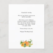 New Home Thanksgiving Pumpkin Moving Announcement (裏面)