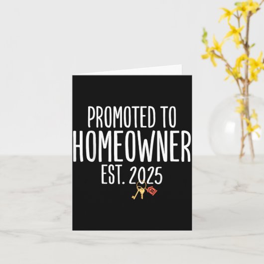 New Homeowner 2025 Housewarming First Time Home Bu カード (黄色い花)