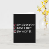 New Homeowner Housewarming Party Funny Home Checkl カード (黄色い花)