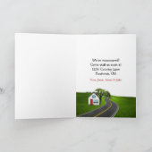 New House Highland Cow In a Red Retro Pickup Truck カード (内部)