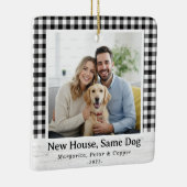 New House, Same Dog – Buffalo Check Square Photo セラミックオーナメント (右)
