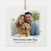 New House, Same Dog , Typewriter Minimal セラミックオーナメント (裏面)