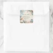 New House Seaside Beach House Coastal Marine Life スクエアシール (バッグ)