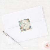 New House Seaside Beach House Coastal Marine Life スクエアシール (封筒)