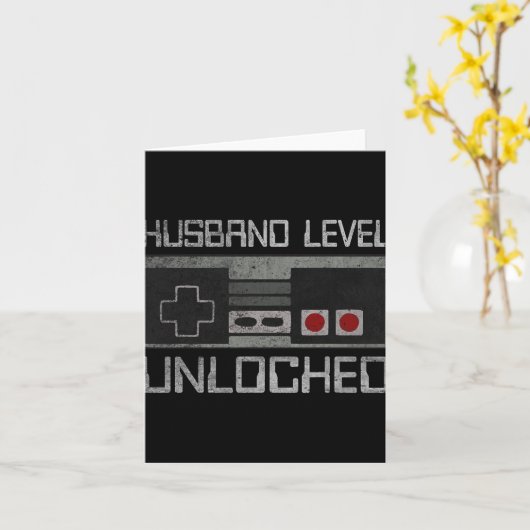New Husband Level Unlocked Just Married Gamer Bach カード (黄色い花)