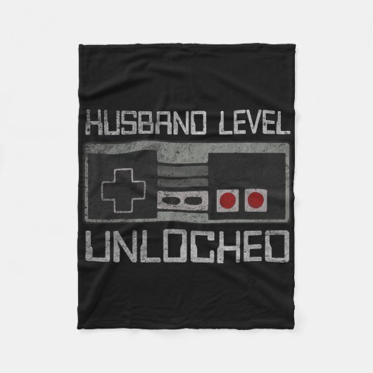 New Husband Level Unlocked Just Married Gamer Bach フリースブランケット (正面)