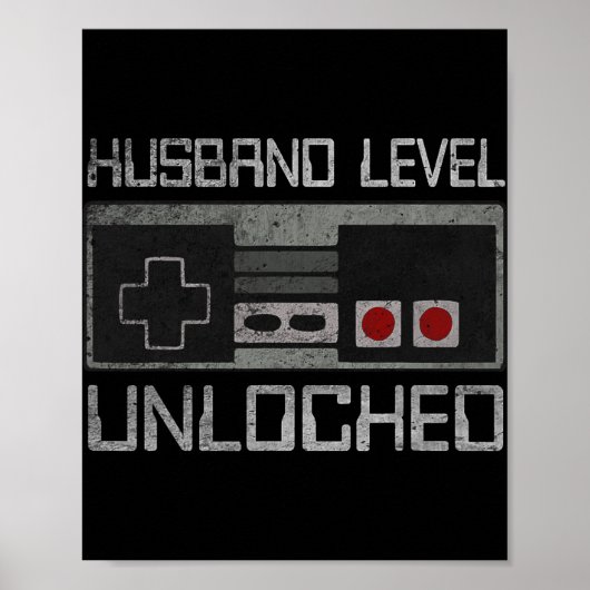 New Husband Level Unlocked Just Married Gamer Bach ポスター (正面)