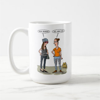 New jeans? No, new cat. Folded Greeting Card コーヒーマグカップ