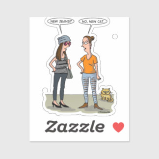 New jeans? No, new cat. Folded Greeting Card シール