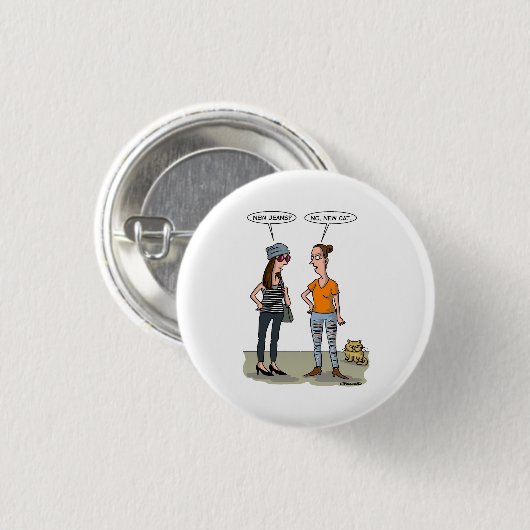 New jeans? No, new cat. Folded Greeting Card 缶バッジ (正面&裏面)