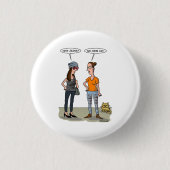 New jeans? No, new cat. Folded Greeting Card 缶バッジ (正面)