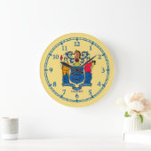 New Jerseyパーソナライズされた州フラグデザイン ラージ壁時計 (ホーム)