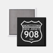 New Jersey Area Code 908 Hackettstown, Nj Home Sta マグネット (正面/裏面)