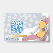 NEW JERSEY -Child ID -USAフラグ背景バッジ バッジ (裏面)