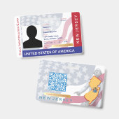 NEW JERSEY -Child ID -USAフラグ背景バッジ バッジ (表裏)