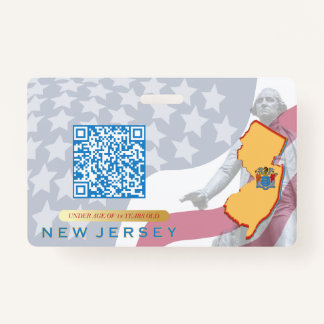 NEW JERSEY -Child ID -USAフラグ背景バッジ バッジ