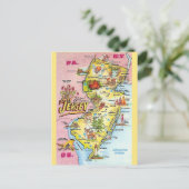 New Jersey Colorfully Illustrated Postcard ポストカード (スタンド正面)
