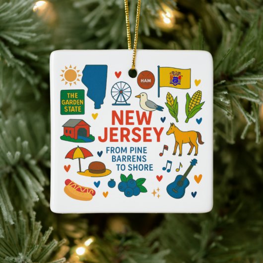 New Jersey Custom Family Trip Christmas セラミックオーナメント (ツリー)