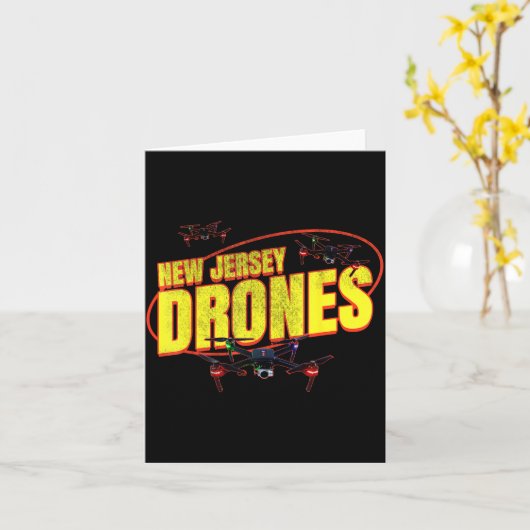 New Jersey Drones Funny Mystery Drones In New Jers カード (黄色い花)