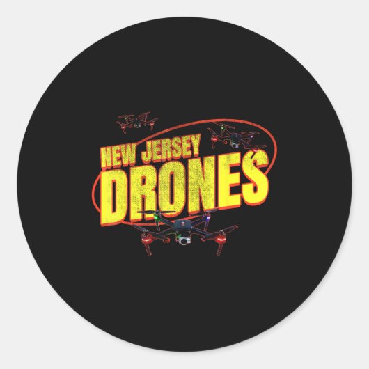 New Jersey Drones Funny Mystery Drones In New Jers ラウンドシール (正面)